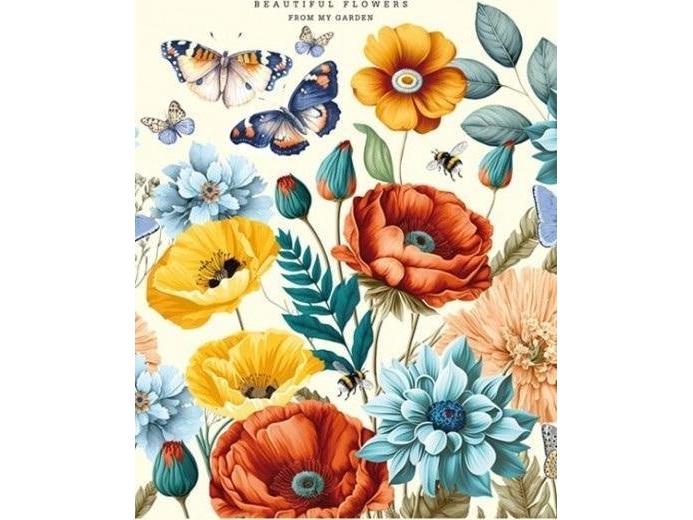 Notizblock 105X165/64K Liniiert Blumen Und Schmetterlinge Fresh