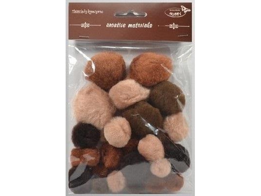 Tonale Pom-Poms Brun 15-40Mm 30Stk