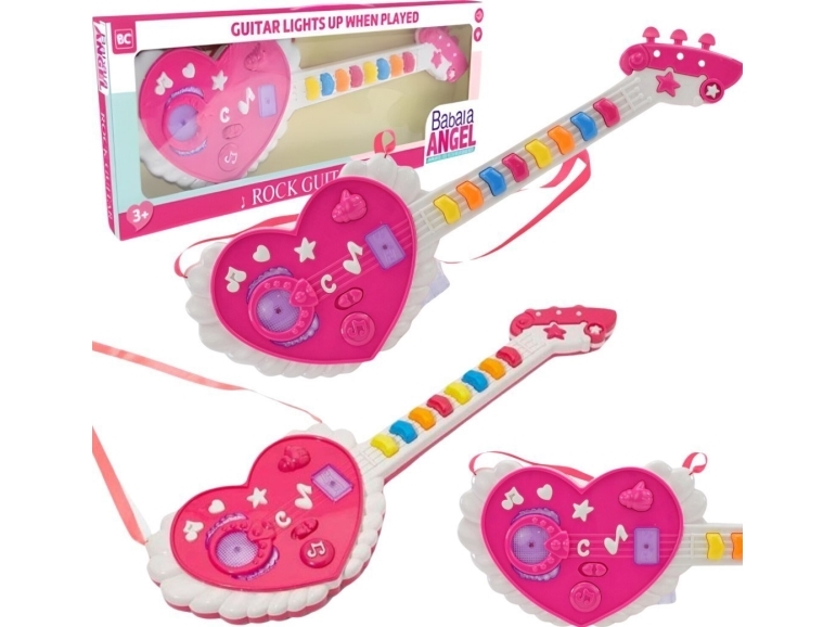 Interaktiv Guitar Til Børn Hjerte Lyseffekter Musikinstrument