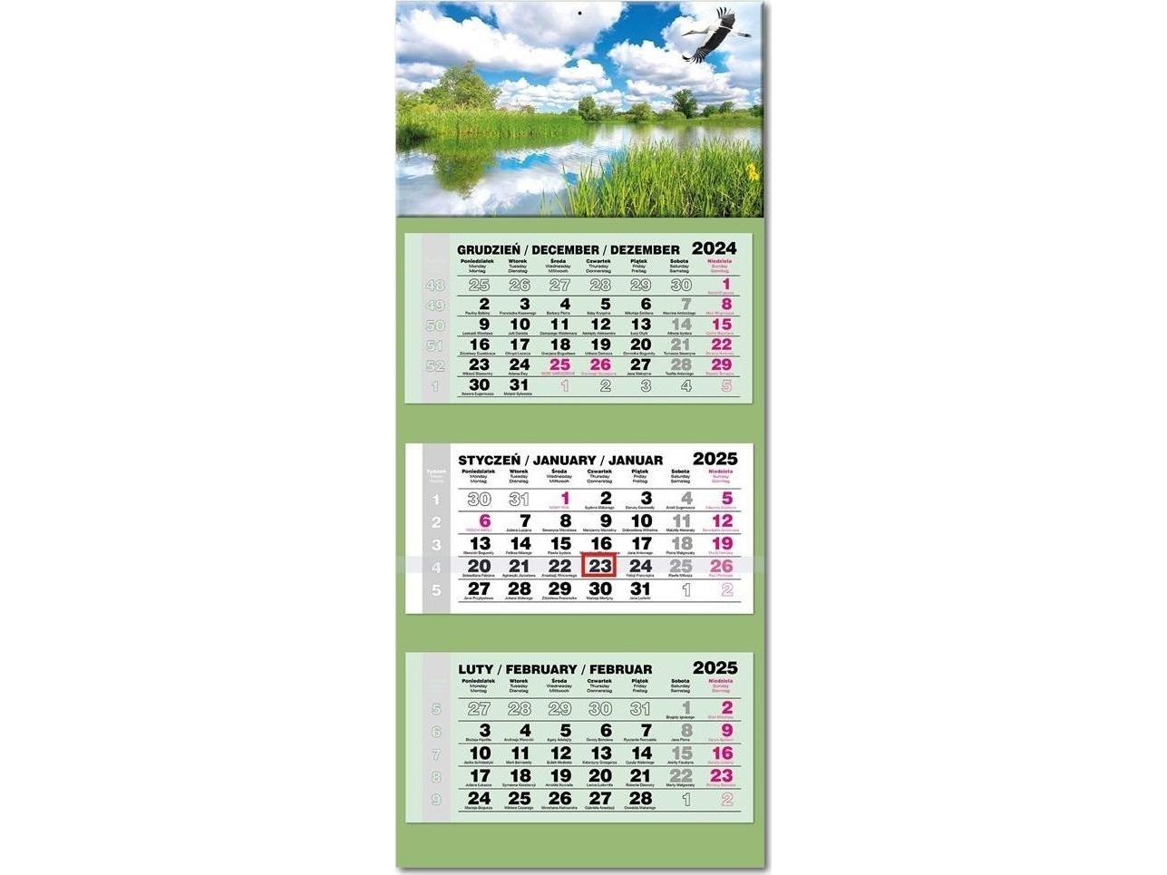 Kalender 2025 Tri Fold Lux Convex Masuria