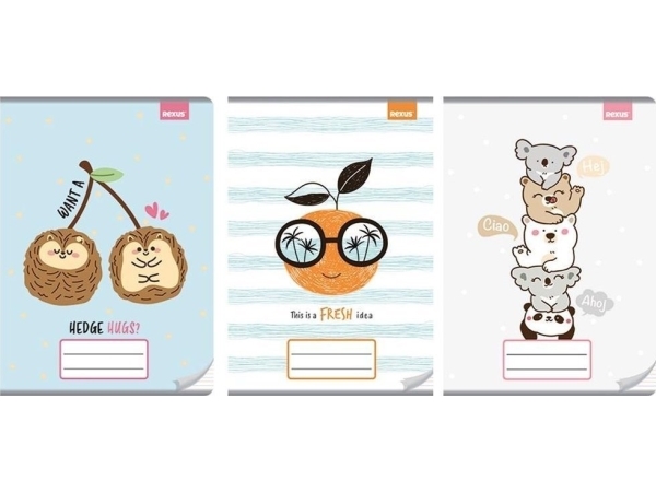 Notebook A4/32K Colorful Three Lines Girl (10Pcs)