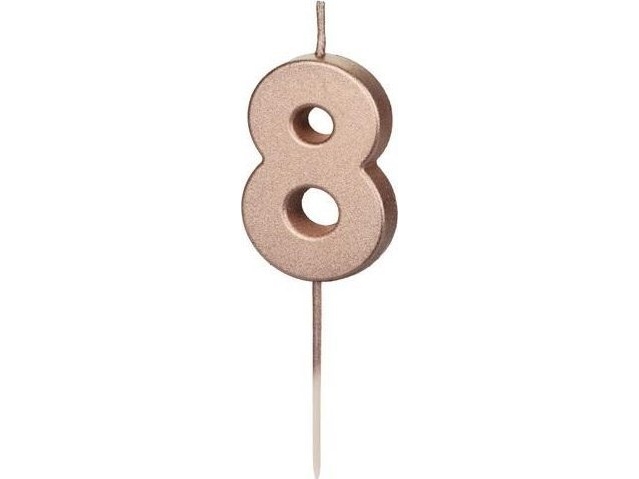Inspiruj Geburtstagskerze 8 Pink/Gold 4,5 Cm