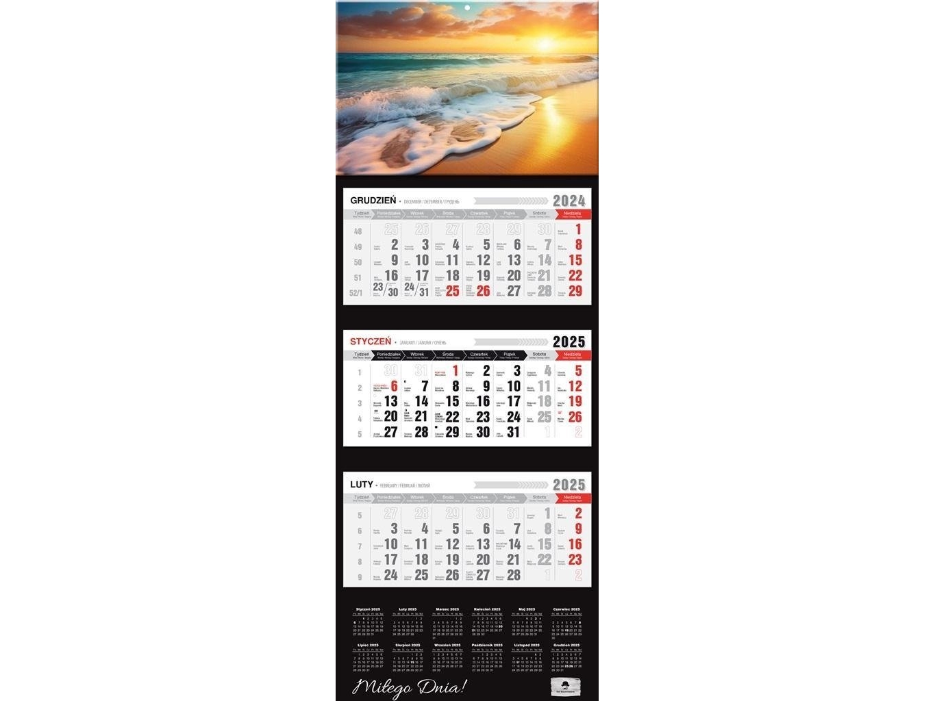 Kalender 2025 Dreiteilig Premium Ocean