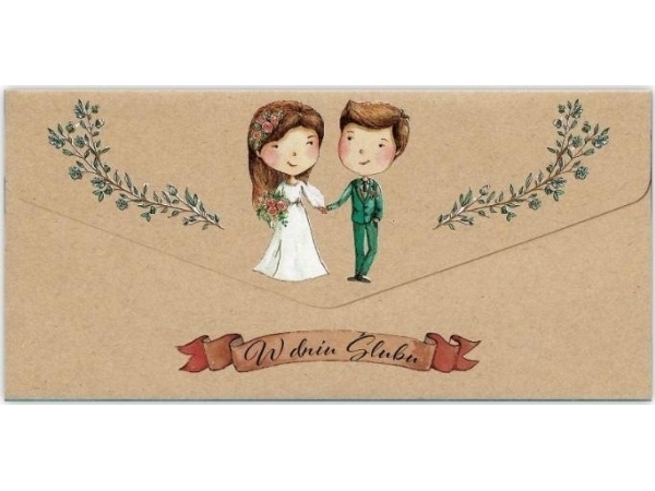 Karnet-koperta Ślub kraft