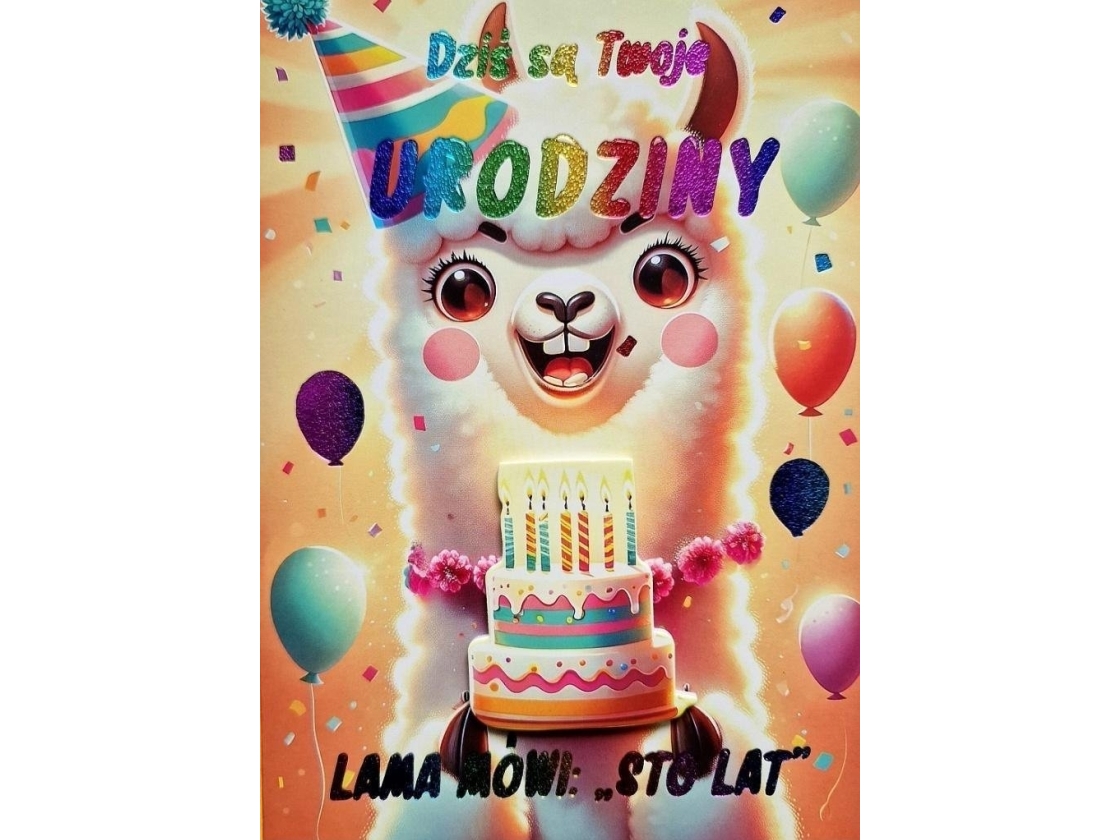 Lama Geburtstagskarte 3K