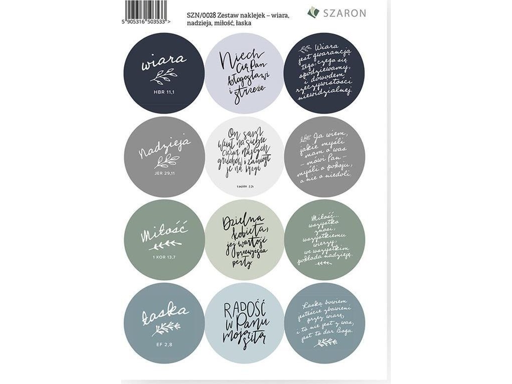 Sticker Set - Faith, Hope, Love, Grace