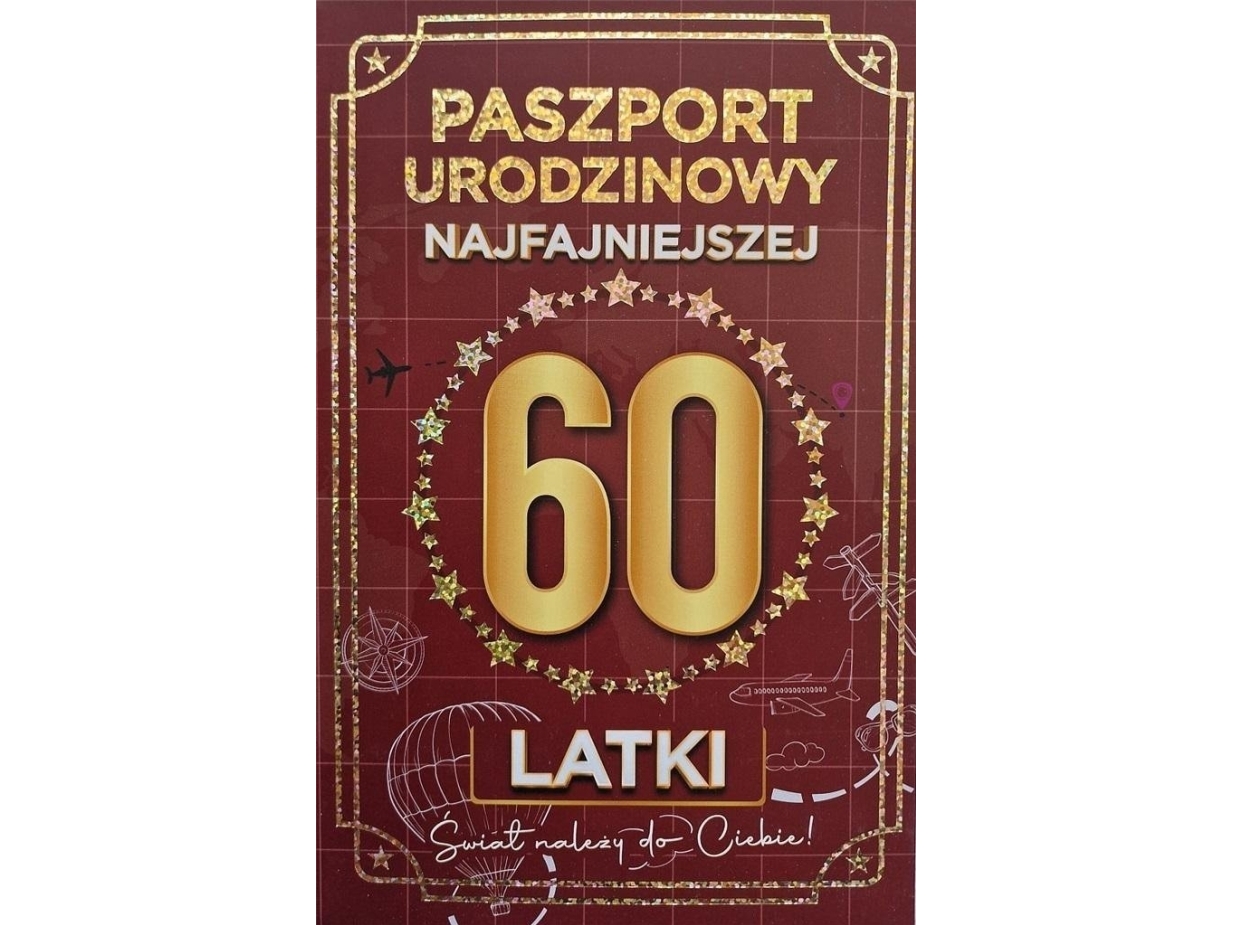 Fødselsdagskort Birthday 60 New passport women’s