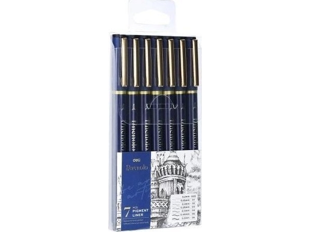 Dünner Zeichenstift 7Pcs Verschiedene Dicken Deli