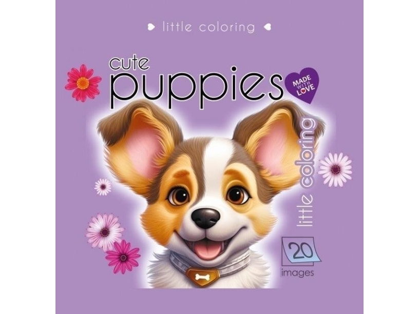 Coloring book 140x140 Cute doggies purple