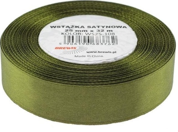 Olive Satinband 25Mmx32m