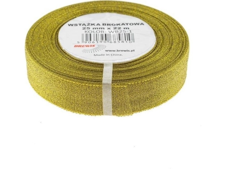 Goldfarbenes Glitzerband 25Mmx22m