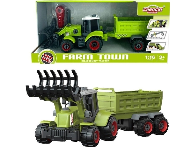 Traktor Mit Schaufel Und Wendeanhänger