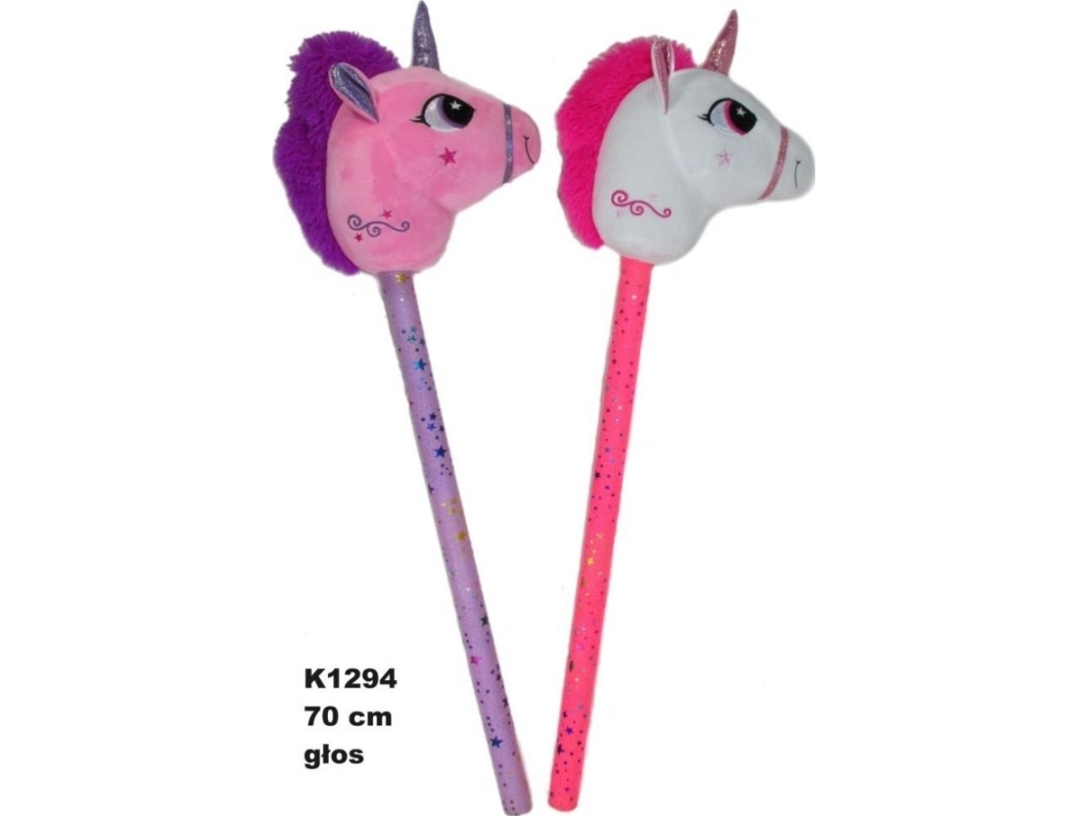 Sun-Day Enhörning K-1294 på pinne 2färgad röst 70cm 169044 | Leksaker - För dom minsta - Gunghästar och hoppdjur | GameStuff