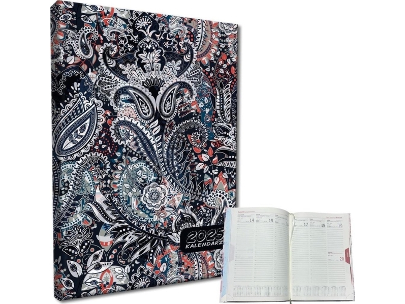 Kalender 2025 A5 Ugentligt Paisley Regneark