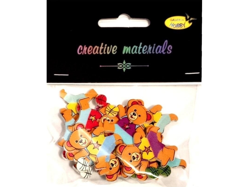 Dekorative knapper Teddybjørne 30mm 15stk