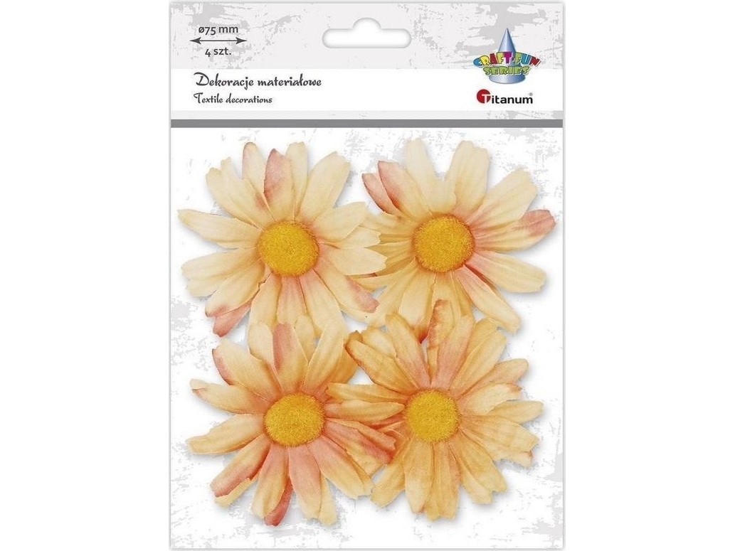 3D Stoff Margeriten 75Mm Rosa 4St