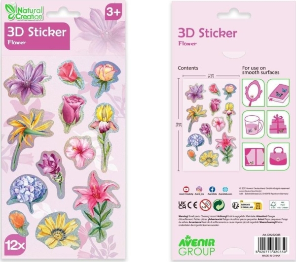 3D-klistermärken - Blommor | Skola & Hobby - Festdekorera - Klistermärken | GameStuff