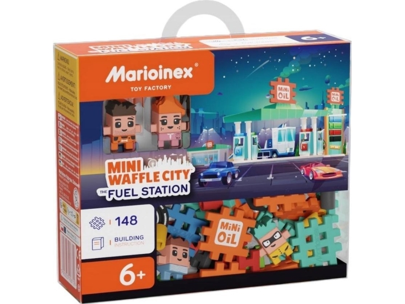 Byggesæt - Marioinex Mini Waffle City Tankstation, 148 dele