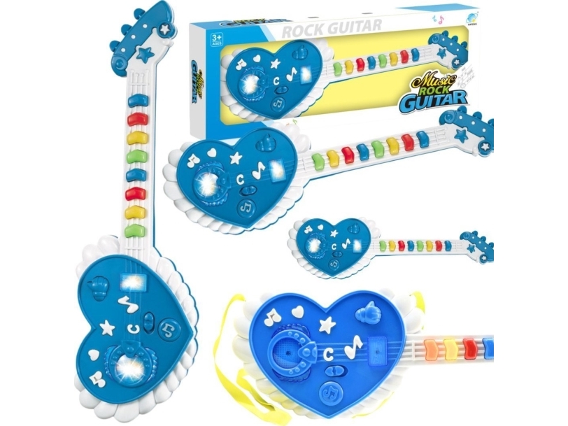 ProNice interaktiv lekgitarr för barn med ljuseffekter - hjärtat musikinstrument | Hobby - Musikinstrument - Tangentinstrument | GameStuff