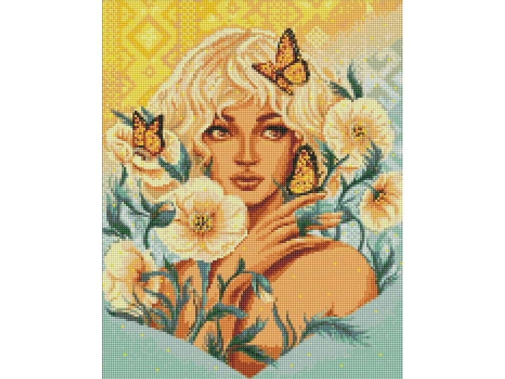 Diamond Mosaic - Girl With Butterflies 40X50cm
