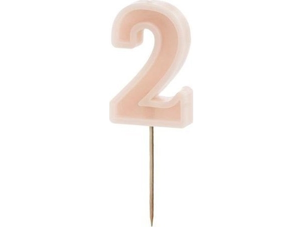 Inspiruj fødselsdagslys 2 beskidt rosa 6 cm