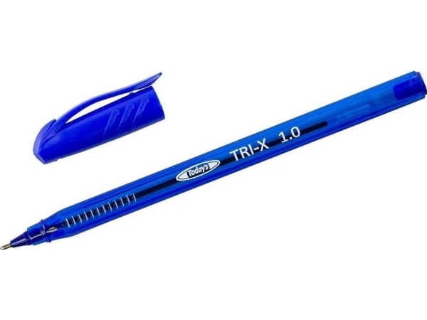 Oljebollpenna TRI-X Färg blå (50st) DELI | Skrivredskap - Kulspetspennor & Reservoarpennor - Kulspetspennor utan tryckknapp | GameStuff