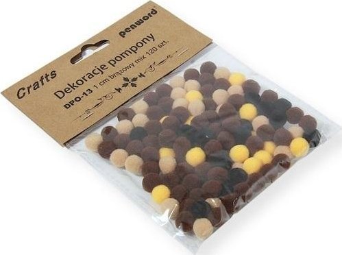 Dekorationer pompoms 1cm mix brun 120st | Skola & Hobby - Konsthantverk - Tyger och garn | GameStuff