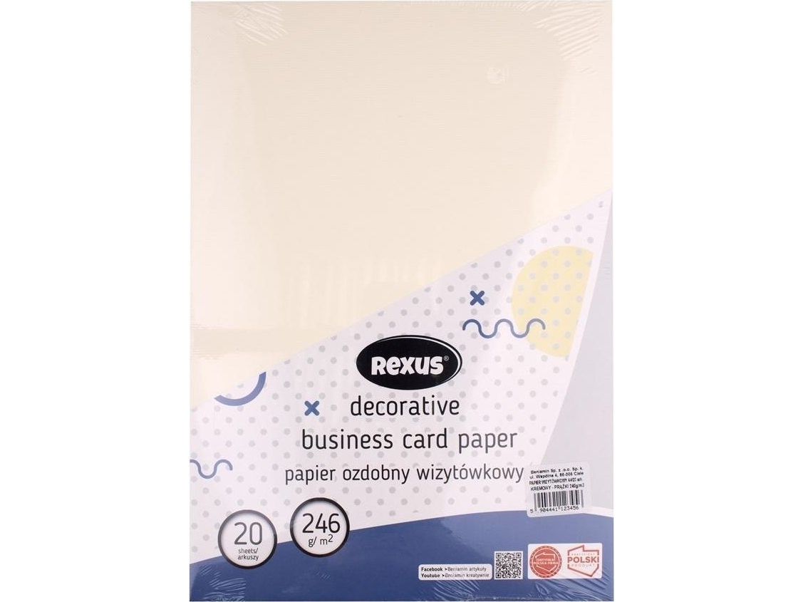 Visitkortspapper A4/20st Creme - randigt | Arkivering - Elastikmappar & Chartekker - Charters | GameStuff