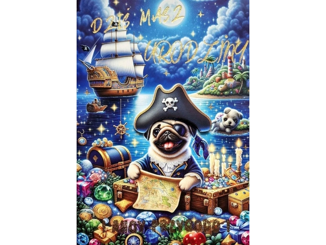 Mops Birthday Card 3K | Skola & Hobby - Festdekorera - Presentinslagning | GameStuff