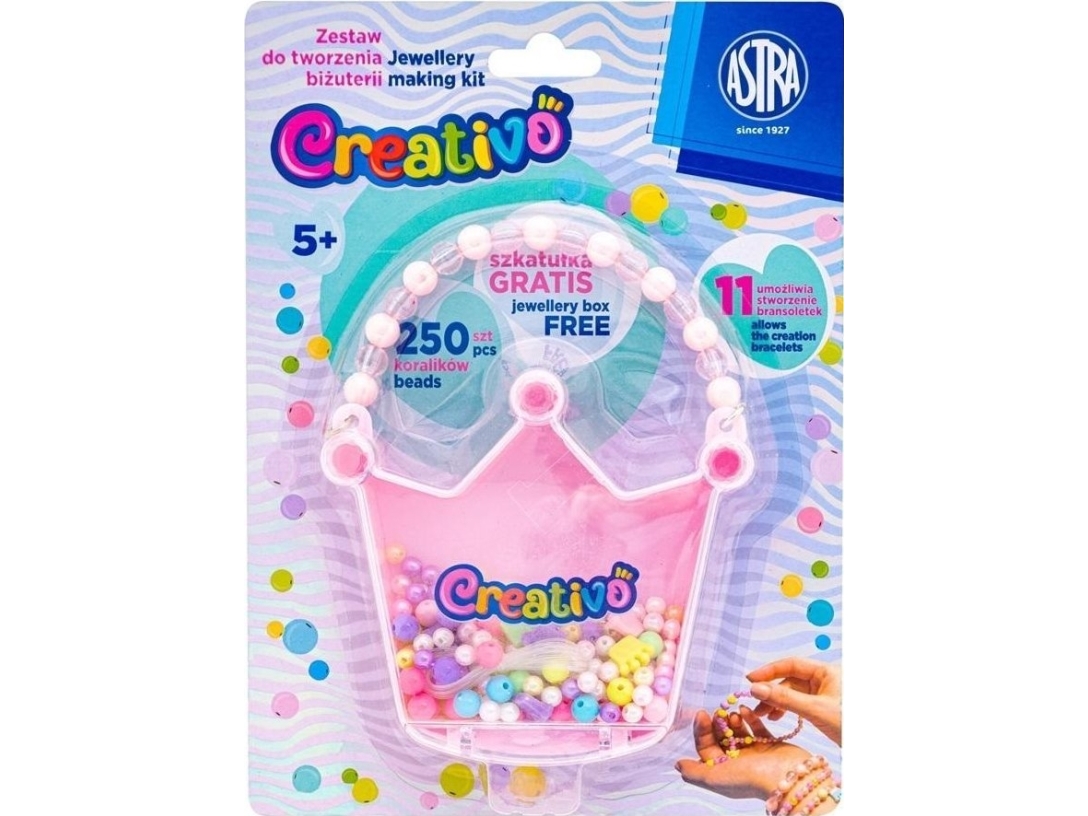 Crown Bead Set 250Pcs + 2M Rubber Bands Astra