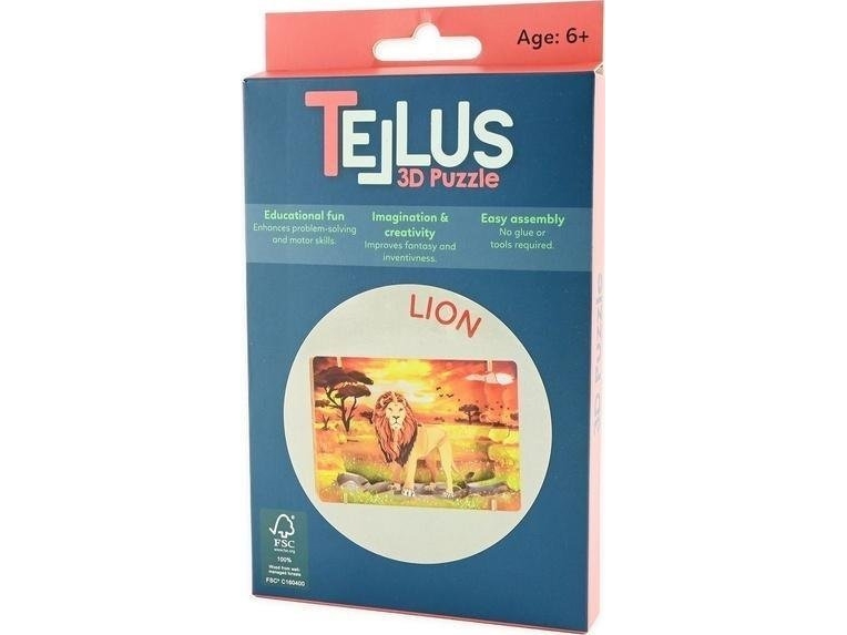 3D fold-ud teater i træ - Løve