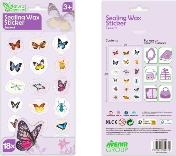 Vaxstickers - Insekter | Papper & Emballage - Märkning - Namnbrickor | GameStuff