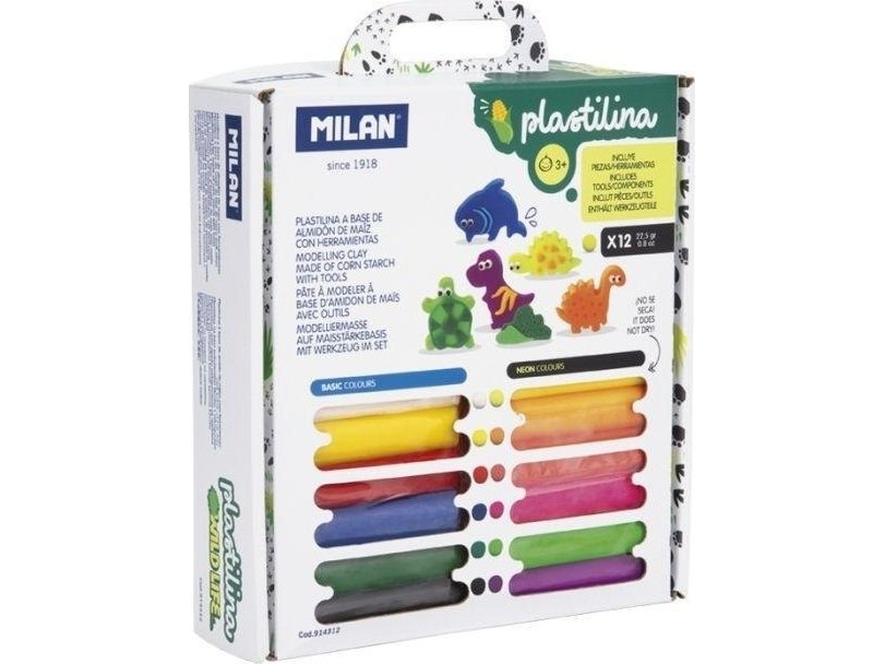 Muovailuvaha tarvikkeineen Wild Life 12 väriä MILAN