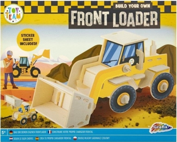 3D Holzfahrzeug Konstruktion Bagger