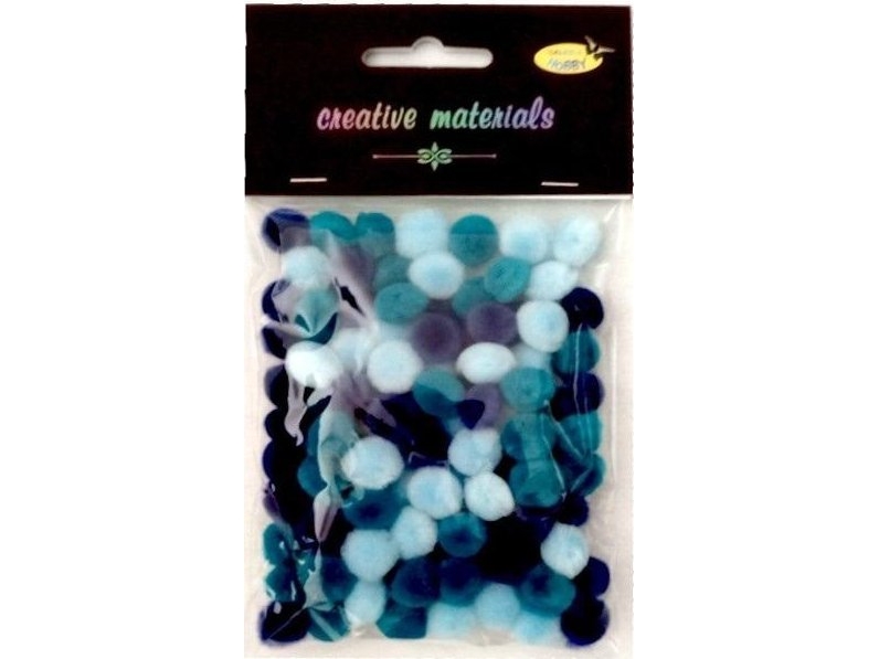 Acryl Pompons Blau 10Mm 100Stk