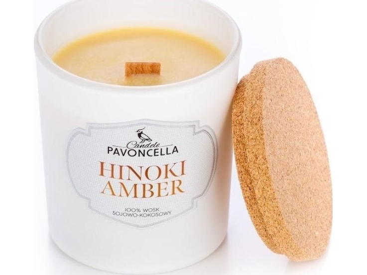 Hinoki Amber Sojakerze Weiß 135G