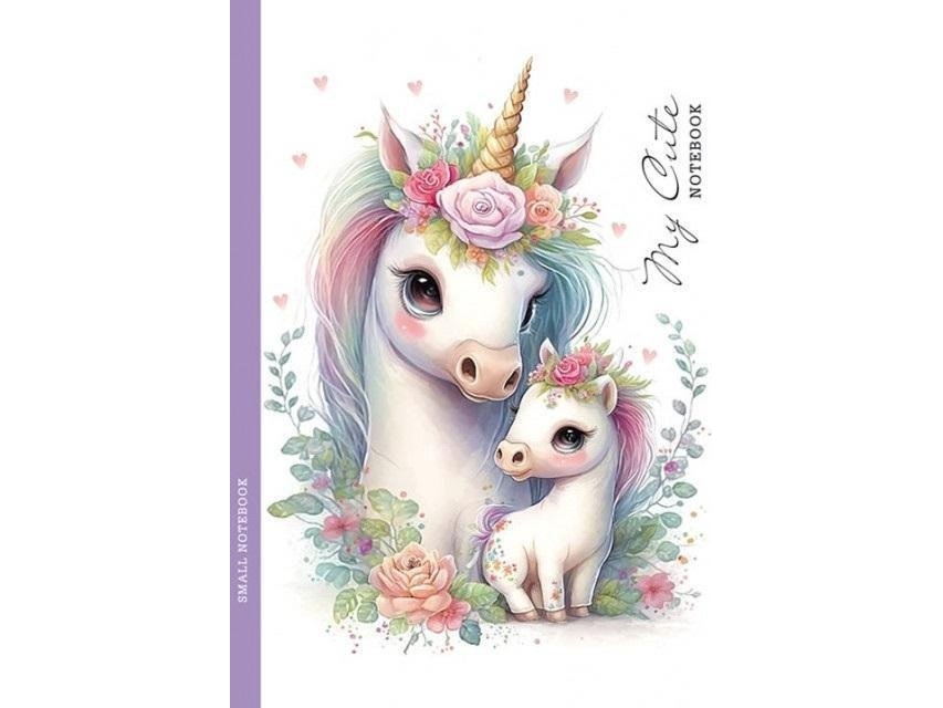 Notizblock 128X165/48K Check Unicorns Fresh