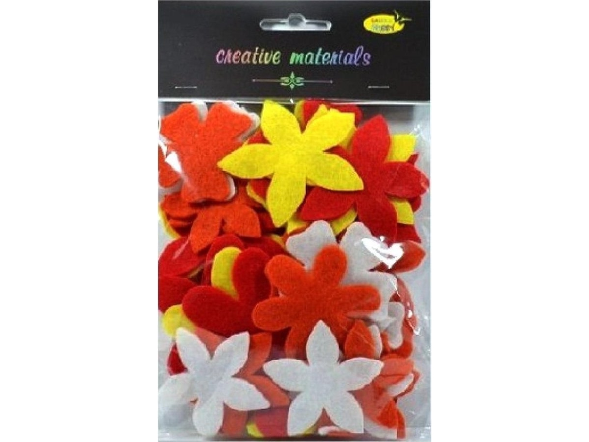 Filtblomster I Varme Toner 60 Stk