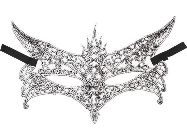 Zarte Spitze Glamour-Maske Silber Mix