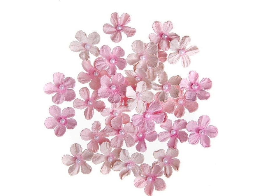 Papierblumen Mit Perle 2Cm 32Stk