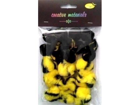 Tvåfärgade pom-poms gul och svart 25-40 mm 21 st | Skola & Hobby - Skolböcker & kalkylblad - Papper & kartong | GameStuff