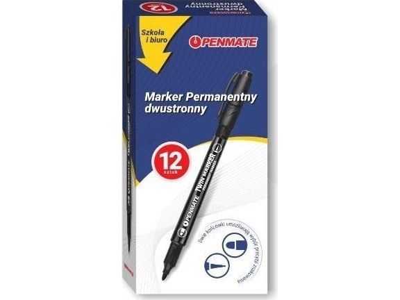 Double-Sided Black Marker (12Pcs) Penmate