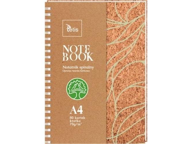 Tetis KOLONOTATNIK A4 korkomslag 70 g/m² 80 blad | Skola & Hobby - Skolböcker & kalkylblad - Lösa ark och block | GameStuff