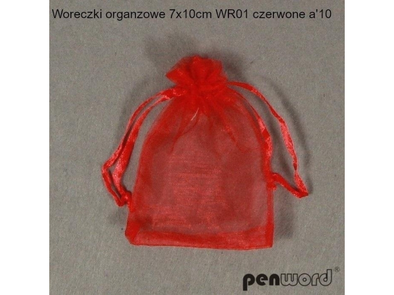 Organzapussit punainen 7x10cm 10kpl
