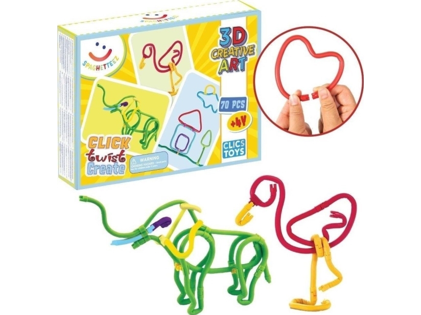 JOUSTAVAT RAKENNUSPALKIT CLICS SPAGHETTEEZ 101001 - 70 ELEMENTTIÄ