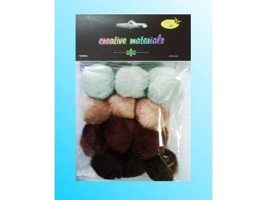 Braune Acryl-Pompons 40Mm 12Stück