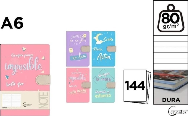 Notebook A6/144K Med Magnetlukning Mix |