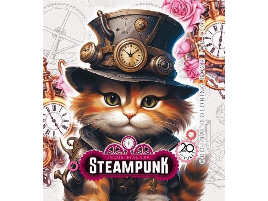 Coloring Book 160x160 Steampunk Cat