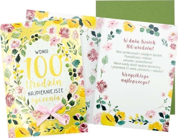 B6 Fødselsdagskort 100 (blomster) carnet