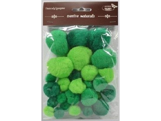 Grønne Tonale Pom-Poms 15-40 Mm 30 Stk